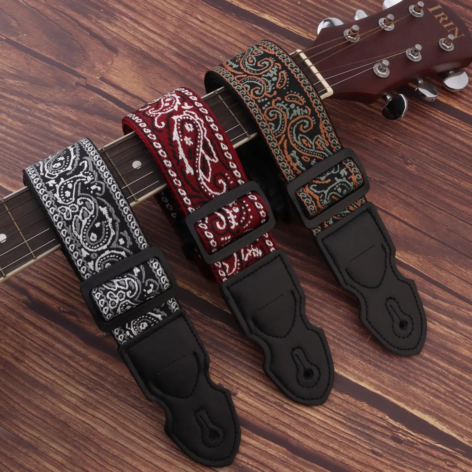 Correia Bordada Ajustável para Guitarra e Baixo