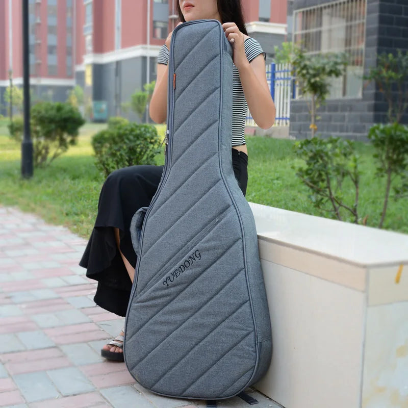 Yuedong Premium Guitar Bag em Couro PU Reforçado com Alças Duplas – Compatível até 41”