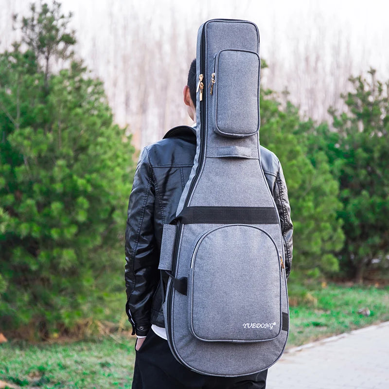 Yuedong Premium Guitar Bag em Couro PU Reforçado com Alças Duplas – Compatível até 41”