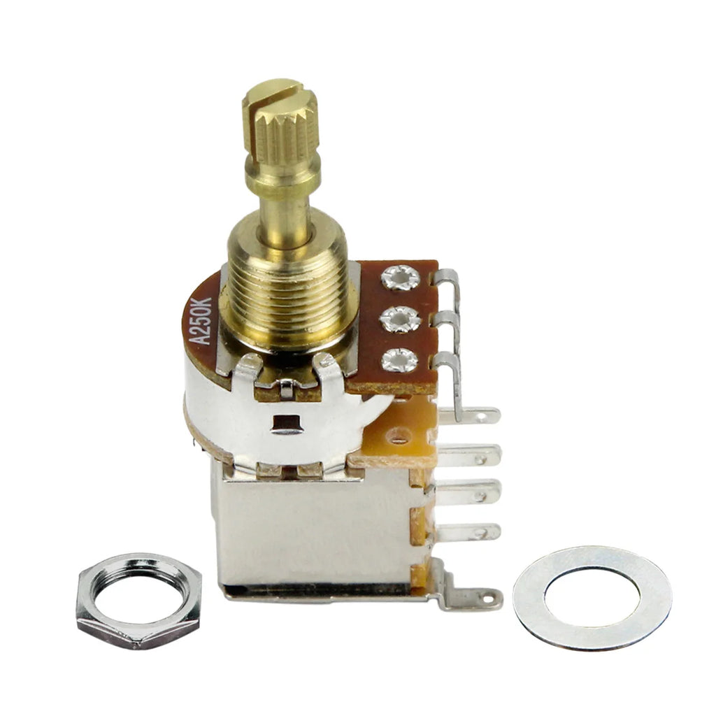FLEOR Push-Push Pro – Kit 4 Potenciômetros Curtos para Guitarra/Baixo (250K/500K)