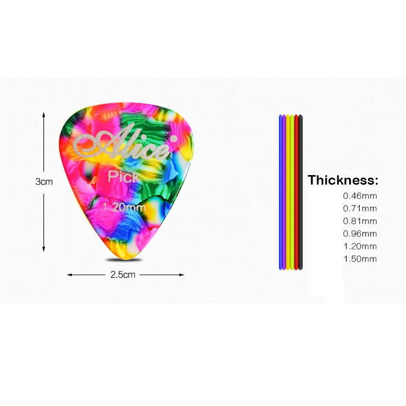 Palhetas Alice Celluloid – Kit com 100 Unidades