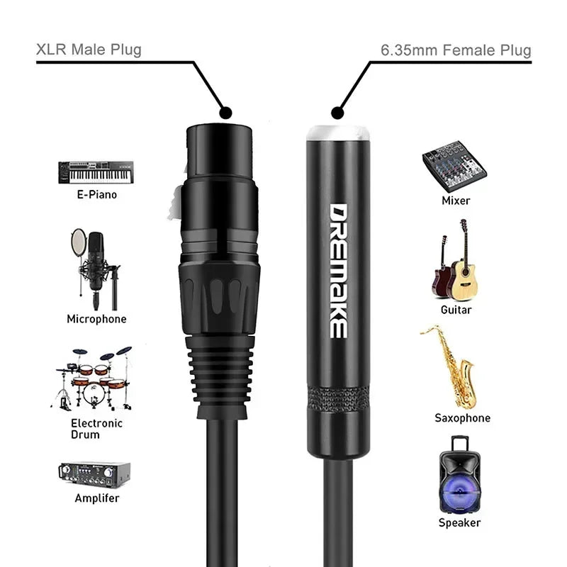 Cabo adaptador de áudio TIMEYES XLR