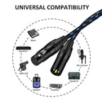 DREMAKE XLR Microphone Cable – Cabo Profissional Balanceado 3 Pinos (Macho-Fêmea)