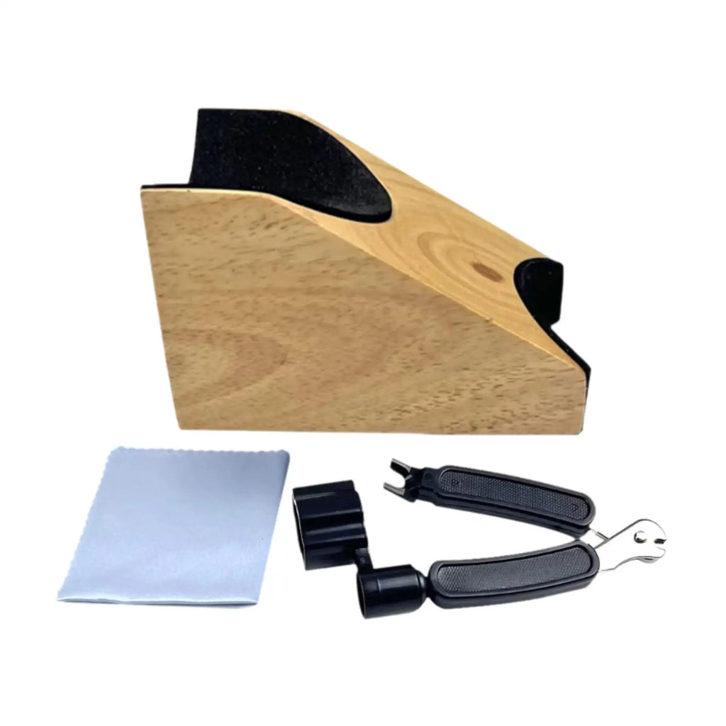 Guitar Neck Rest – Suporte de Pescoço em Madeira com Kit de Ferramentas para Guitarra, Baixo e Violão