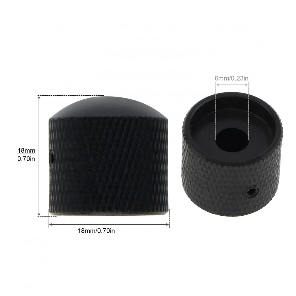 Knob BlackSilver – Botão de Volume em Metal para Guitarra e Baixo