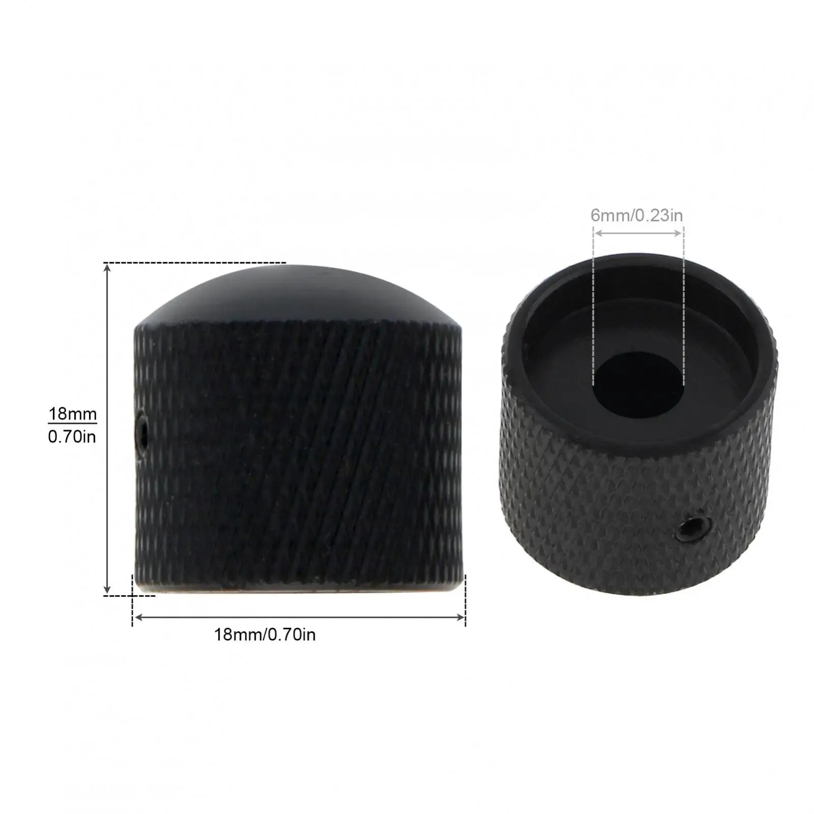 Knob BlackSilver – Botão de Volume em Metal para Guitarra e Baixo
