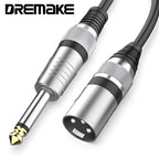 DREMAKE 1/4" TS to XLR Male Cable