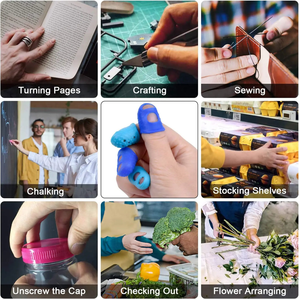 Protetores de Dedo em Silicone – Kit 16 Peças para Violão, Costura e Uso Geral