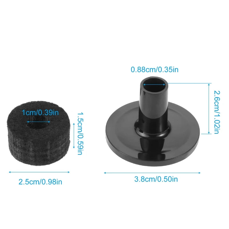 Kit Feltros e Buchas para Pratos de Bateria – Cymbal Felt Washer + Sleeves