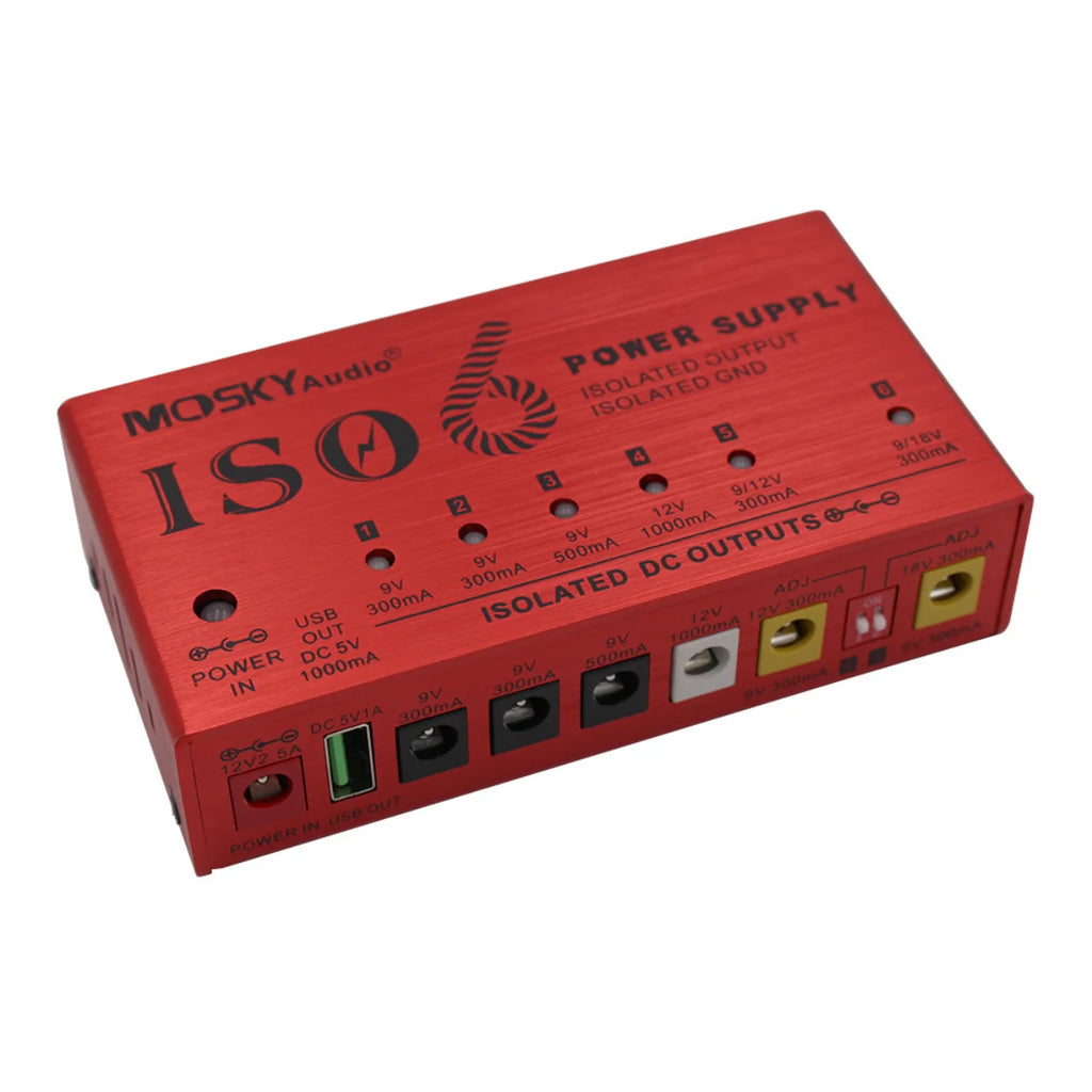 MOSKYAUDIO ISO-6 – Fonte de Alimentação Isolada para Pedais de Guitarra