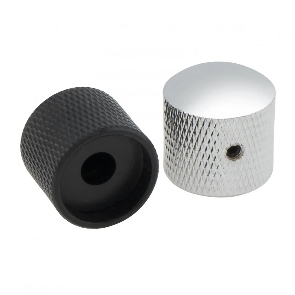 Knob BlackSilver – Botão de Volume em Metal para Guitarra e Baixo