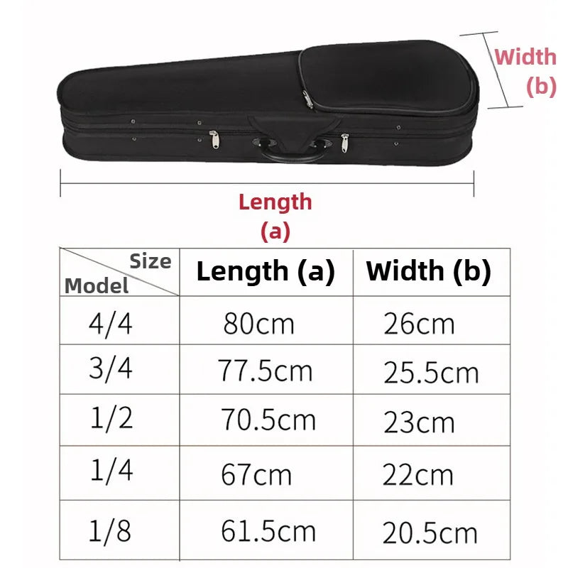 Estojo Profissional para Violino Mling Multi-Tamanho Triangular