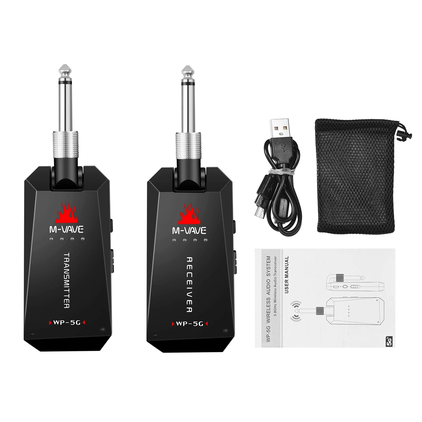 Transmissor e Receptor Guitar Wireless M-VAVE WP-5G