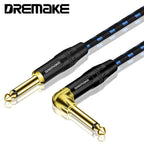 Cabo DREMAKE 6.35mm Profissional para Instrumentos – Plug Reto e em Ângulo