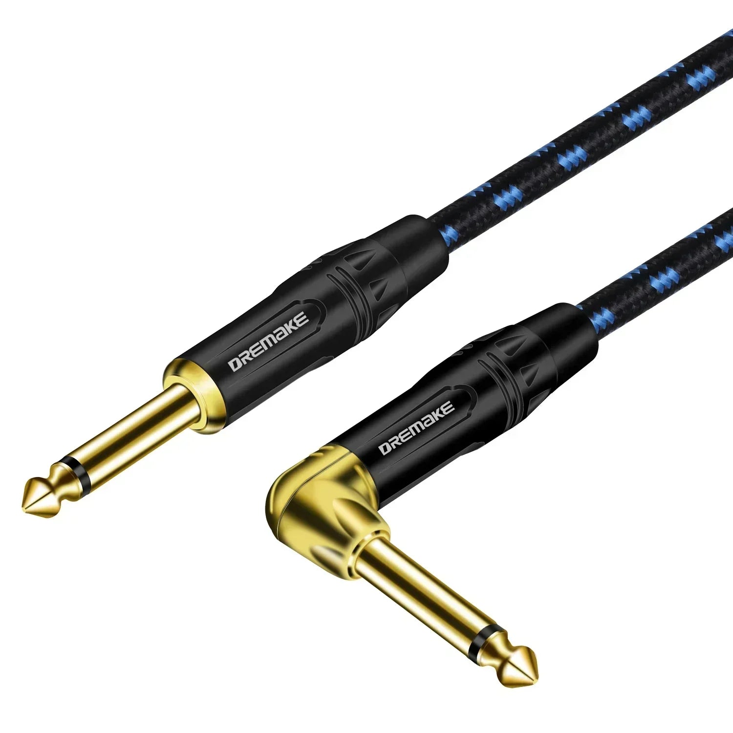 Cabo DREMAKE 6.35mm Profissional para Instrumentos – Plug Reto e em Ângulo