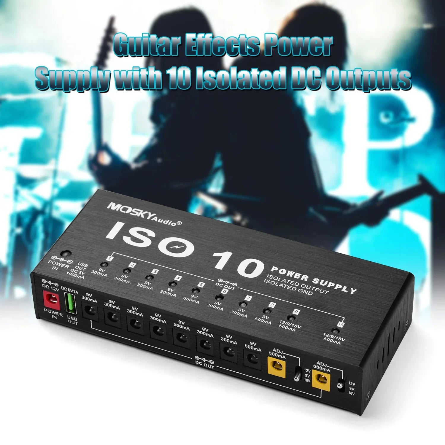 Moskyaudio PowerHub – Fonte de Alimentação Portátil para Pedalboard
