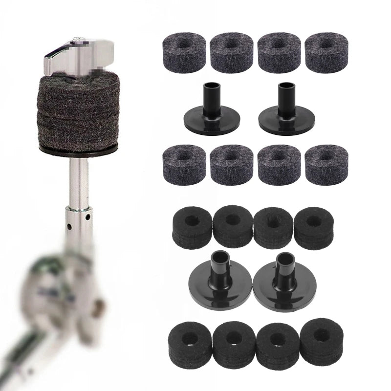Kit Feltros e Buchas para Pratos de Bateria – Cymbal Felt Washer + Sleeves