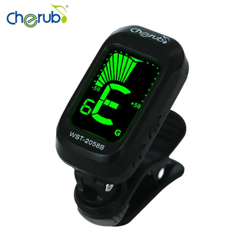 Cherub WST-2058B – Afinador Clip-On Cromático para Guitarra, Baixo, Violino e Ukulele