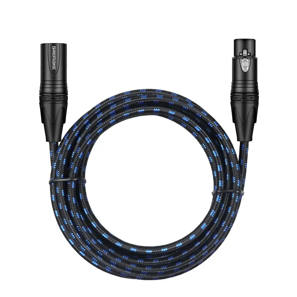 DREMAKE XLR Microphone Cable – Cabo Profissional Balanceado 3 Pinos (Macho-Fêmea)