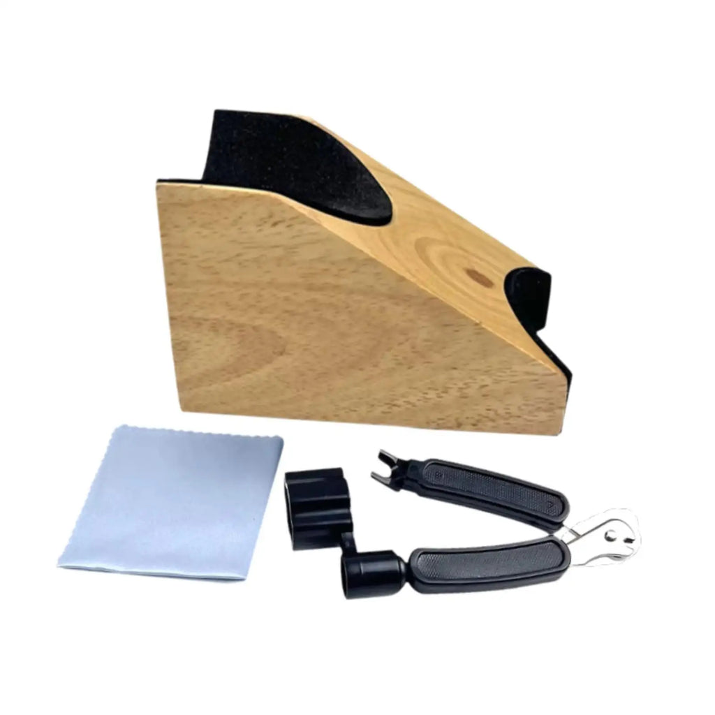 Guitar Neck Rest – Suporte de Pescoço em Madeira com Kit de Ferramentas para Guitarra, Baixo e Violão